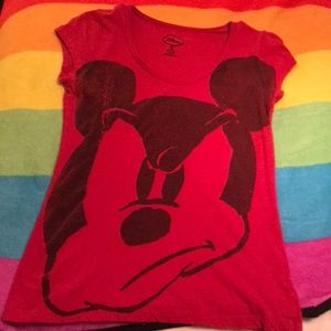Black and Red Mickey Mouse Tee